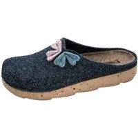 Fischer-Markenschuh Anne Pantoffel aus recyceltem PET Filz, gepolstere Filzsohle, 25mm Absatzhöhe