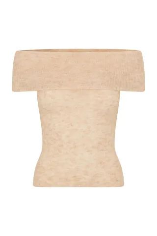 samsøe & samsøe - Off-Shoulder Stricktop - Sahera orange - Gr. - S