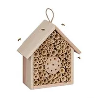 relaxdays Insektenhotel Bienenhotel aus unbehandeltem Holz