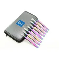 SMI Präzisionspinzette 8-tlg Wimpernpinzette Wimpernverlängerung Wimpern Pinzette mit Etui, gebogen und gerade