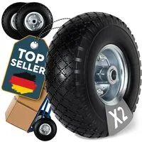 Frosal Ersatzrad 2 x PU Rad Stahlfelge Silber 20 mm Bollerwagen Sackkarre (1 St)