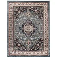 Mazovia Orientteppich Oriente Teppich - Traditioneller Teppich Orient Blau Schwarz, 60 x 100 cm, Geeignet für Fußbodenheizung, Pflegeleicht, Wohnzimmerteppich