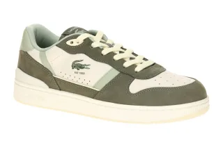 Lacoste T-CLIP SET Herren Sneakers Court Schuhe Gr?n khaki/lt khaki Echtleder...