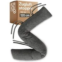 Praknu Zugluftstopper für Fenster bis 120cm - Waschbar - Energiesparend - Extra Lang, Kein Set, 1-tlg., Einzelartikel, Effektiver Kältestopp vor Zugluft unter der Tür - Wärmedämmung
