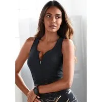 LASCANA ACTIVE Crop-Top mit Reißverschluss und Ringerrücken