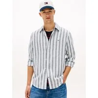 Tommy Jeans Langarmhemd REGULAR LINEN MIX STRIPES Regular fit mit Streifenmuster