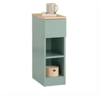 SoBuy Nachttisch FBT111, Nachtschrank kleiner Beistelltisch 20cm Breite, Nightstand, Nachttisch schmal, mit Schublade, Schlafzimmer Wohnzimmer kleine Räume