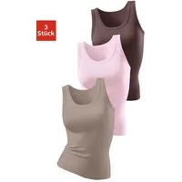H.I.S Tanktop (3er-Pack) aus luftiger Rippqualität aus Baumwolle
