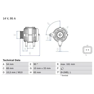 Bosch Lichtmaschine 95A Dacia Nissan Renault 0986080960