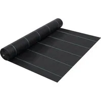 vidaXL Unkrautvlies Unkrautfolie Schwarz 1x10 m PP, (1-St)