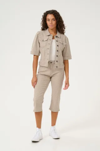Casual Hose Slim fit Dune/White Stripe beige