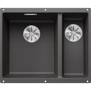 Blanco Subline 340/160-u Spüle 523549 55,5x46cm, PuraDur felsgrau, links, für Unterbau