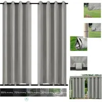 BTTO V&G Schiebegardine Vorhang Wasserdicht & Winddicht, 4 Farben, 6 Größe,Blickdicht (2 St), Vorhänge Wärme Licht Blockierung Outdoorgardine für Balkon Terrasse