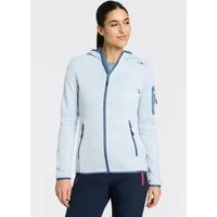 CMP Strickfleecejacke KNITTED MELANGE HOODY WOMAN HOODY JACKET mit Reißverschlusstaschen, atmungsaktiv, schnell trocknend