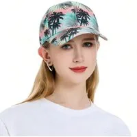LuxusKollektion Baseball Cap Basecap Damen Sommer Blumen Atmungsaktiv Einheitsgröße Palme
