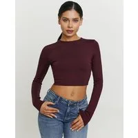 Tally Weijl Langarmshirt STSPAPRETTY2 Materialmix, Basic Shirt, bauchfrei in schlichter Optik