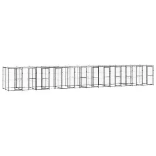 VidaXL Outdoor-Hundezwinger Stahl mit Dach schwarz 13,2 m, 2,2 m, 1,8 m