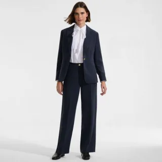 Crêpe-Blazer für Damen in Petite-Größe, Damen, size: petite, Blau, Polyester, by Lands' End