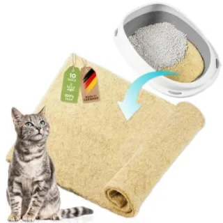 Rohrschneider CleanCat Hanfmatte 10 mm stark als Katzenstreu-Ersatz, zuschneidbar, geruchsneutralisierend 10