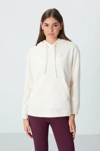 Übergroßer Plüsch-Hoodie mit Stickerei