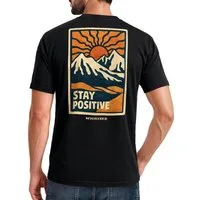 Neverless Print-Shirt Herren T-Shirt Backprint Outdoor Grafik Print Stay Positive Good mit Print