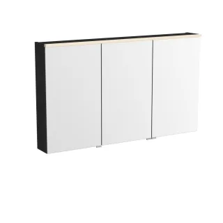 VitrA New Metropole Edge LED-Spiegelschrank mit 3 Spiegeltüren 120 x 18 x 70 cm Schwarz,67205 67205