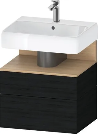 Duravit Qatego Waschtischunterbau wandhängend Eiche Schwarz Matt 590x470x590 mm - QA4393030160010 QA4393030160010