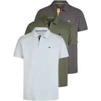 TOM TAILOR Poloshirt Herren Poloshirt 3er-Set Regular Fit (Vorteilspack, 3-tlg) aus 100% Baumwolle