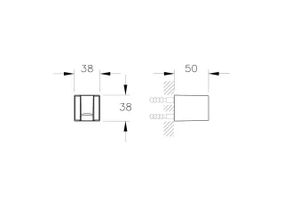VitrA Universal Square Wandhalter für Handbrause Chrom,A45933 A45933
