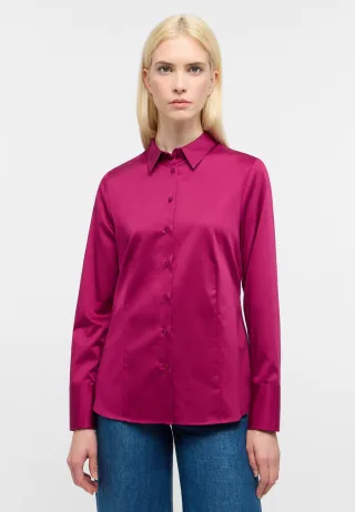 ETERNA - Satin Shirt Bluse Satingewebe Langarm pink - Gr. - 44/Langarm