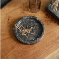wohnfreuden Dekoschüssel Marmor Untersetzer 13 cm anthrazit rund, 32986