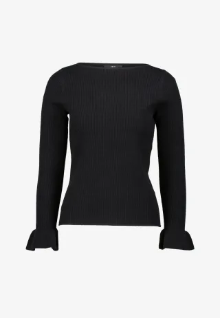 zero - Pullover mit Volants am Ärmel black beauty - Gr. - 44