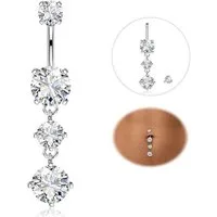 YADOCA Bauchnabelpiercing Bauchnabelpiercing Titan Silber Gold Zirkonia 14G Bauchnabelpiercing