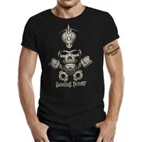GASOLINE BANDIT® T-Shirt für Biker Hot-Rod Racer: Skull Blackbeard