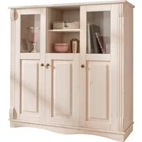 OTTO home Highboard Teresa (Maße (B/T/H): 119/40/120 cm), Vitrine, Türen mit Glaseinsätzen, aus massiver Kiefer, FSC®