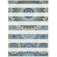 Doppelrollo Duo Rollo Motiv Orientalisches Muster, LICHTBLICK ORIGINAL, Lichtschutz, ohne Bohren, freihängend, Klemmfix, bedruckt