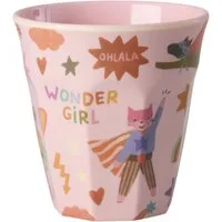 rice Becher Rice Melamin Medium Becher - Super Hero Rosa 250ml, 1-tlg., Melamin