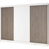 A&J MöbelLand GmbH Schiebetürenschrank IOSA 200 cm mit 4 Schubladen, und 3D Lamellen (TOP ANGEBOT! Geräumiger Schrank mit einer Breite von 200 cm ideal zur Aufbewahrung von Kleidung und Accessoires. 4 Schubladen und viel Stauraum. TOP PRODUKT! Wählen