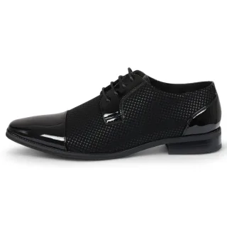 Formelle Oxford-Derby-Schuhe aus schwarzem Leder für Herren