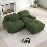Odikalo 2-Sitzer modular kombinierbar Polstersofa Chaiselongue Mehrfarbig, 82'' Ecksofa aus weichem Cordstoff, modular kombinierbar mit gebogenen Armlehnen, ohne Montage, hochelastische Schaumstoffpolsterung für Wohnzimmer, Ruhezonen und Schlafzimmer