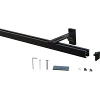Gardineum Innenlaufschiene Eckige Innenlaufstange/ Gardinenstange 20x20mm mit Wandhalterung-1lfg