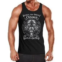 Neverless Tanktop Herren Tank-Top Lieber ein Wolf Odins als ein Lamm Gottes Wikinger nordische Mythologie Muskelshirt Muscle Shirt Neverless® mit Print