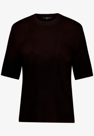 zero - Strickpullover mit Halbarm braun - Gr. - 36