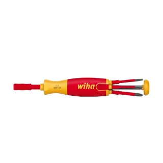 Wiha Schraubendreher mit Bit Magazin LiftUp electric Schlitz, Phillips, PlusMinus/Pozidriv mit 6 slimBits in SB-Kartonverpackung - 38613