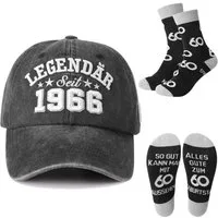 LuxusKollektion Baseball Cap Baseballkappe Set 60. Geburtstag Geschenk Herren Socken 1966