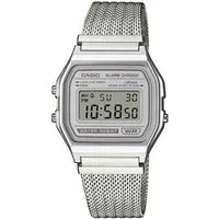 CASIO VINTAGE Chronograph A158WEM-7EF, Quarzuhr, Armbanduhr, Damenuhr, Herrenuhr, Edelstahlarmband, digital