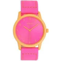 OOZOO Quarzuhr Damenuhr C11556 38 mm pink orange Lederband