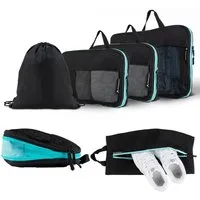 Atacama Packsack Daypack Packsack mit Sichtfenster 6er-Set, Packtaschen mit Kompression für Rucksack Koffer Dual-Taschen