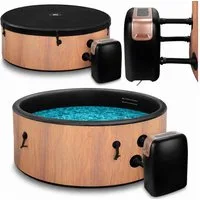 COIL Whirlpool SPA Aufblasbar, Schwimmbad mit Hydromassage, PVC-Bodenunterlage, extra dünn, In- & Outdoor, 4/6 Personen, 150/175 cm