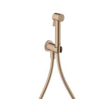 hansgrohe AXOR Bidette Showers Bidette Duschkopf 29240300 1 Strahlart rund für Kaltwasser mit Duschkopfhalterung und Duschschlauch 1,25 m, Polished Red Gold